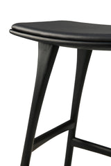 Osso Tresenhocker - lackierte Eiche - schwarz - schwarzes Leder - 57 x 33 x 69 cm - ZEN ZONE Furniture