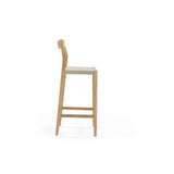 Garten Barhocker Lago aus Naturteak und grauem Geflecht, Sitzhöhe 80 cm - ZEN ZONE Furniture