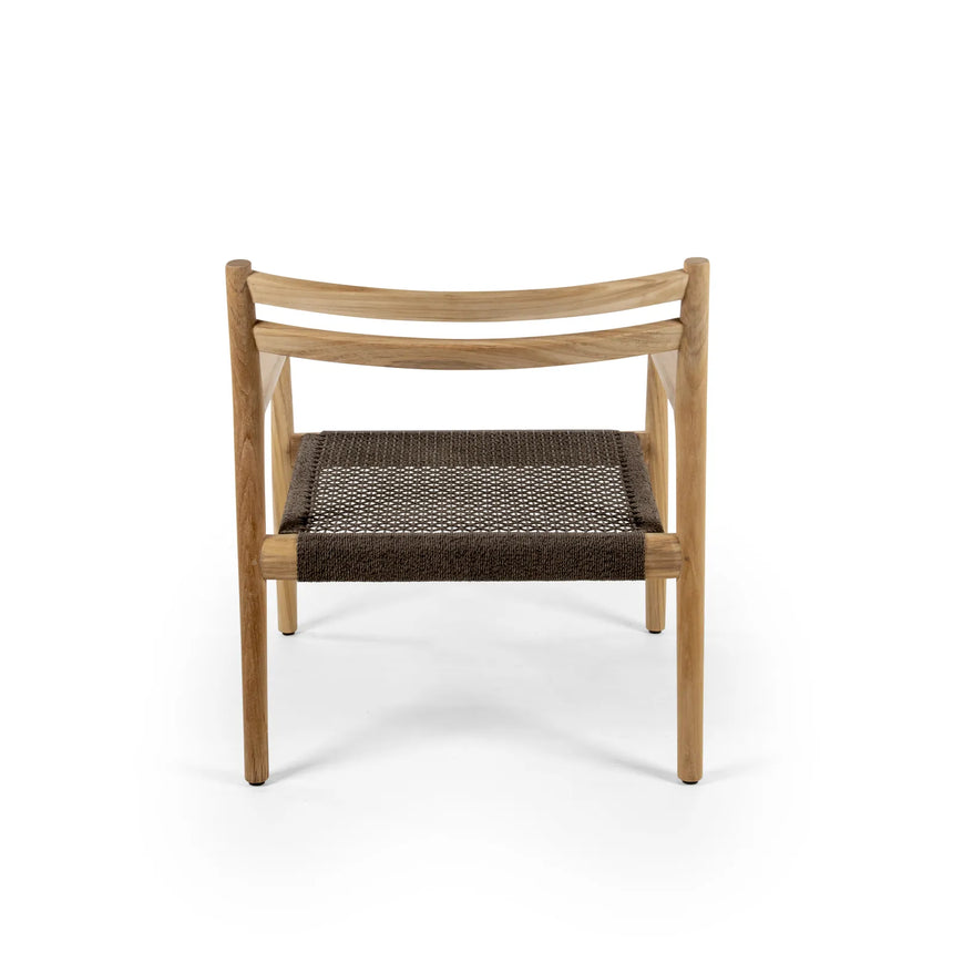Garten Sessel Florence aus Natur-Teak und Seil in Natur, 75×73×70 cm - ZEN ZONE Furniture