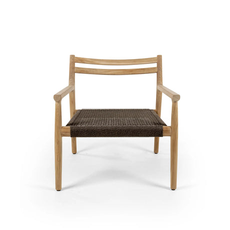 Garten Sessel Florence aus Natur-Teak und Seil in Natur, 75×73×70 cm - ZEN ZONE Furniture
