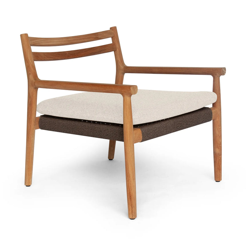 Garten Sessel Florence aus Natur-Teak und Seil in Natur, 75×73×70 cm - ZEN ZONE Furniture