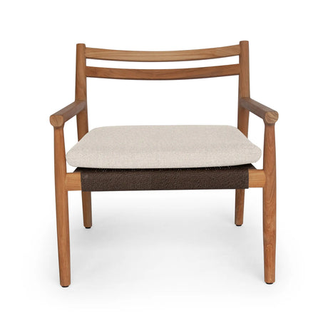 Garten Sessel Florence aus Natur-Teak und Seil in Natur, 75×73×70 cm - ZEN ZONE Furniture