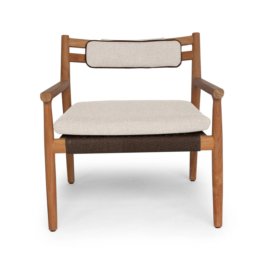 Garten Sessel Florence aus Natur-Teak und Seil in Natur, 75×73×70 cm - ZEN ZONE Furniture