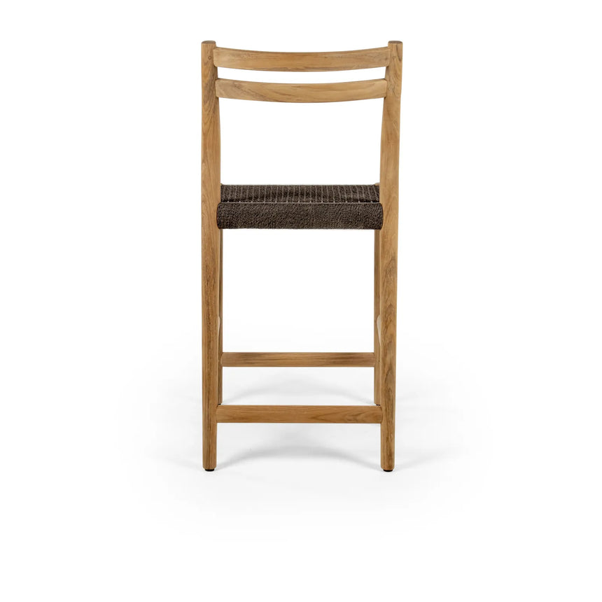 Garten Barhocker Florence aus Teakholz und Seil, Sitzhöhe 60 cm - ZEN ZONE Furniture