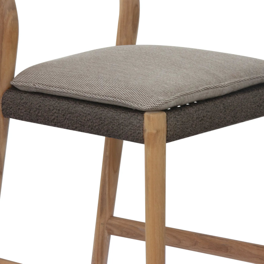 Garten Barhocker Florence aus Teakholz und Seil, Sitzhöhe 60 cm - ZEN ZONE Furniture