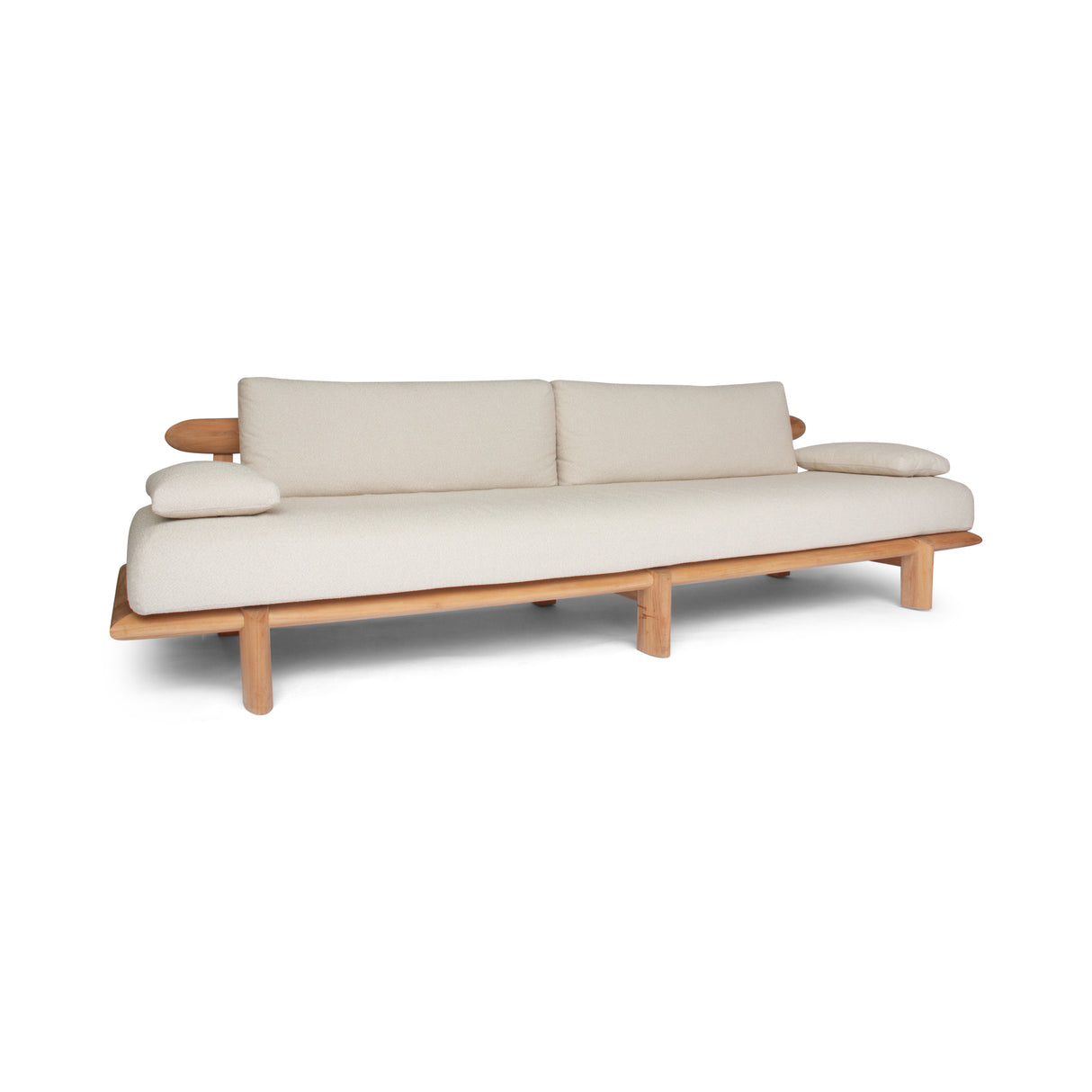 3-Sitzer Garten Sofa Lounge Livorno aus Teakholz, 298x92×72 cm - ZEN ZONE Furniture