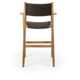 Garten Barhocker Maddalena aus Naturteak und Walnussschnur in Natur, 50×59×98 cm - ZEN ZONE Furniture