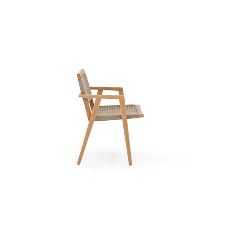 Gartenstuhl Imperia aus Naturteak und taupefarbenem Geflecht - ZEN ZONE Furniture