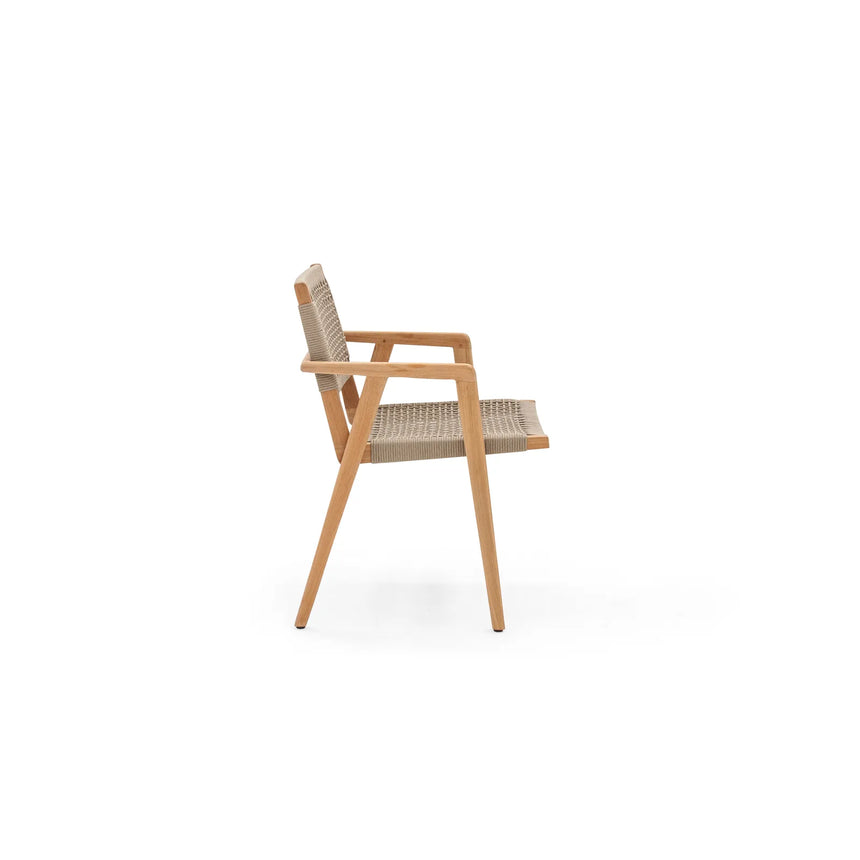 Gartenstuhl Imperia aus Naturteak und taupefarbenem Geflecht - ZEN ZONE Furniture