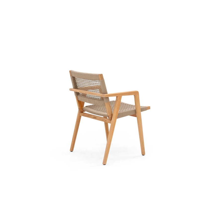 Gartenstuhl Imperia aus Naturteak und taupefarbenem Geflecht - ZEN ZONE Furniture