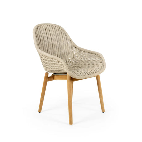 Forli Gartenstuhl mit Armlehnen aus Teakholz und Seil - ZEN ZONE Furniture