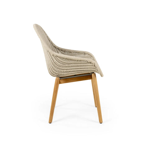 Forli Gartenstuhl mit Armlehnen aus Teakholz und Seil - ZEN ZONE Furniture