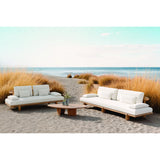 2-Sitzer Garten Sofa Lounge Livorno aus Teakholz, 218x92×72 cm - ZEN ZONE Furniture