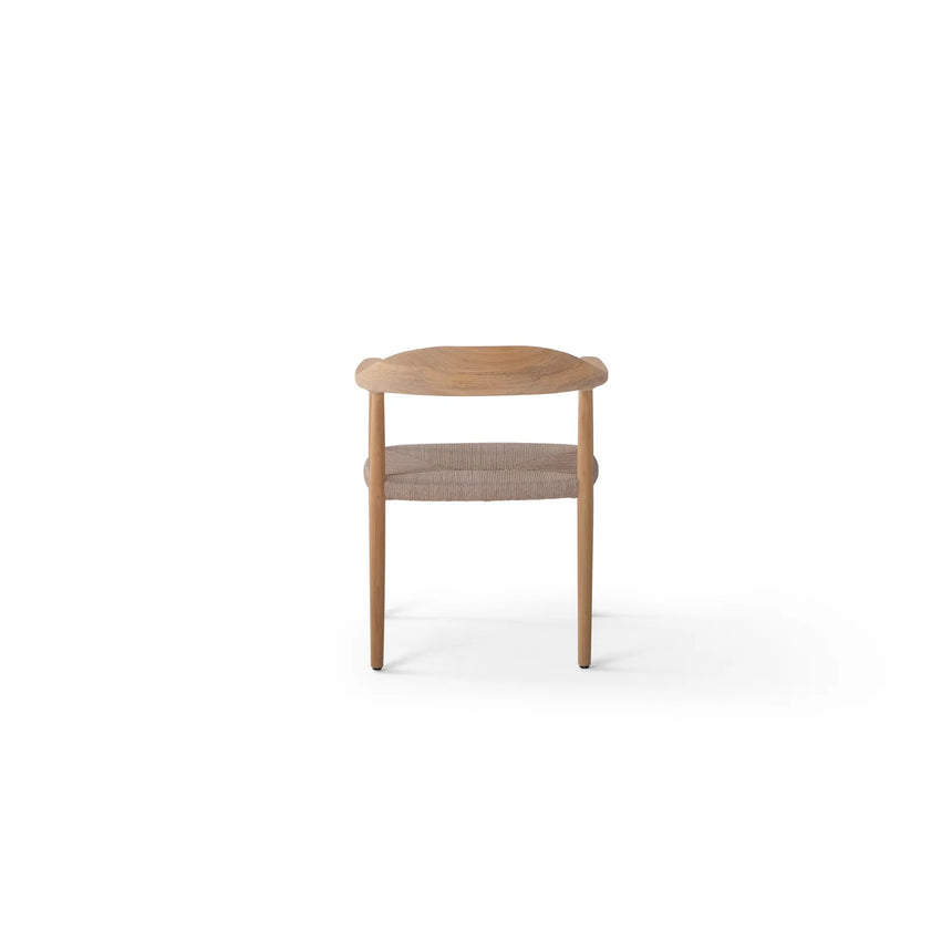 Naxos Gartenstuhl mit Armlehnen aus Teakholz und Leinen - ZEN ZONE Furniture