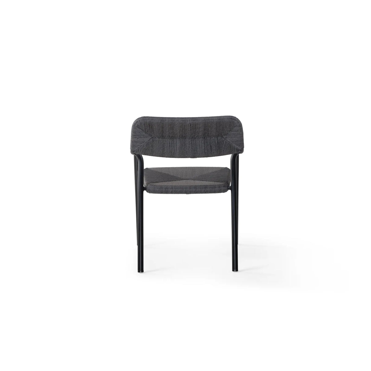 Granelli Gartenstuhl mit Armlehnen aus Aluminium und Geflecht Schwarz - ZEN ZONE Furniture