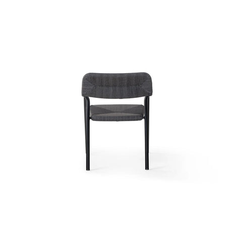 Granelli Gartenstuhl mit Armlehnen aus Aluminium und Geflecht Schwarz - ZEN ZONE Furniture