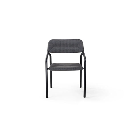 Granelli Gartenstuhl mit Armlehnen aus Aluminium und Geflecht Schwarz - ZEN ZONE Furniture