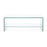Iride Couchtisch Glas mit 2 Ablagen 100x40 cm - ZEN ZONE Furniture