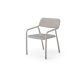 Granelli Gartenstuhl mit Armlehnen aus Aluminium und Geflecht Grau - ZEN ZONE Furniture