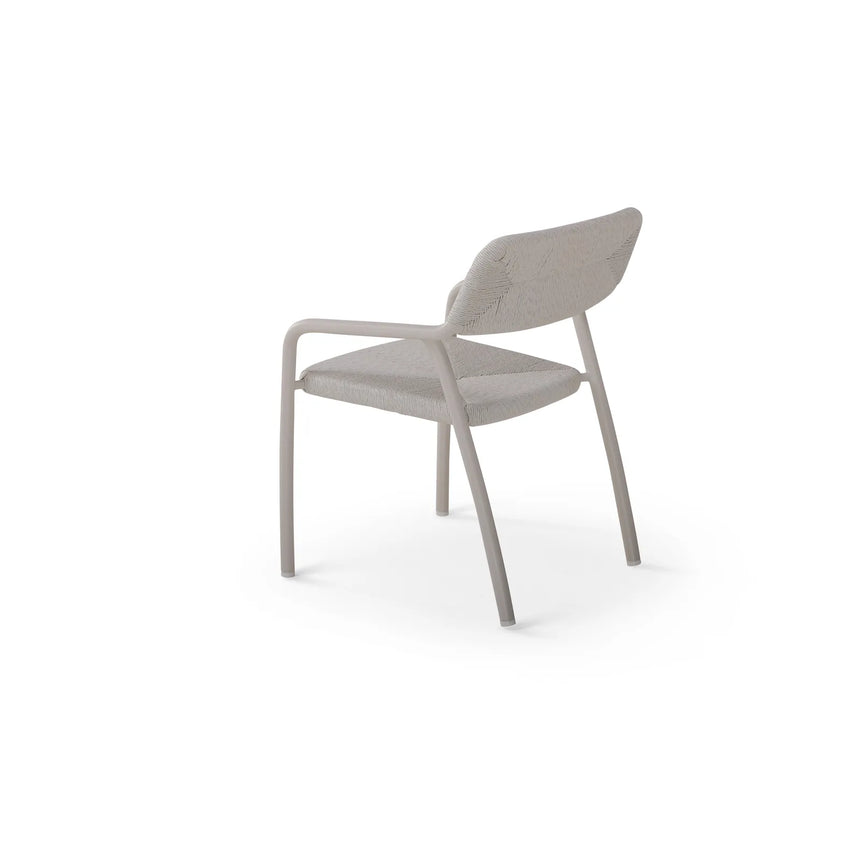 Granelli Gartenstuhl mit Armlehnen aus Aluminium und Geflecht Grau - ZEN ZONE Furniture