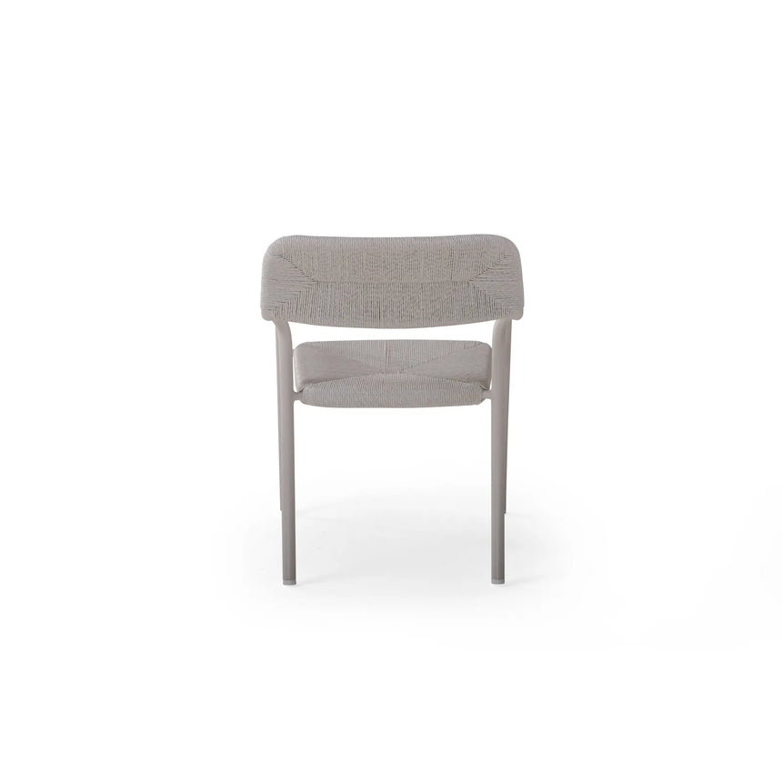 Granelli Gartenstuhl mit Armlehnen aus Aluminium und Geflecht Grau - ZEN ZONE Furniture