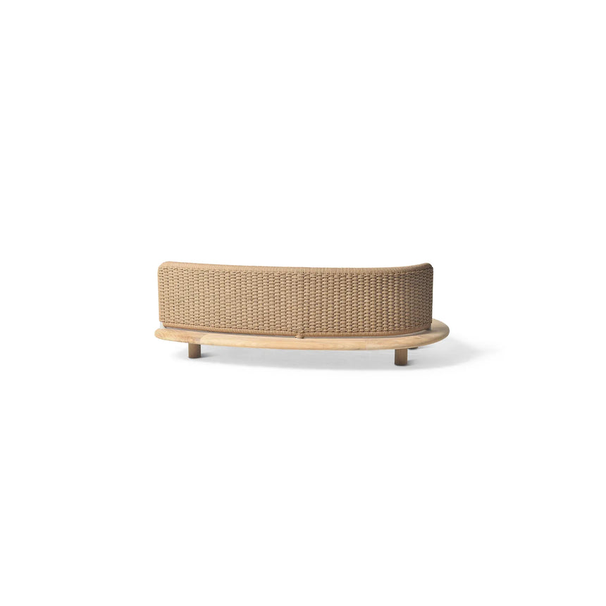 Garten Sofa Orosei, Rechte Seite, aus Naturteak und Seil in Natur, 115×187×63 cm - ZEN ZONE Furniture
