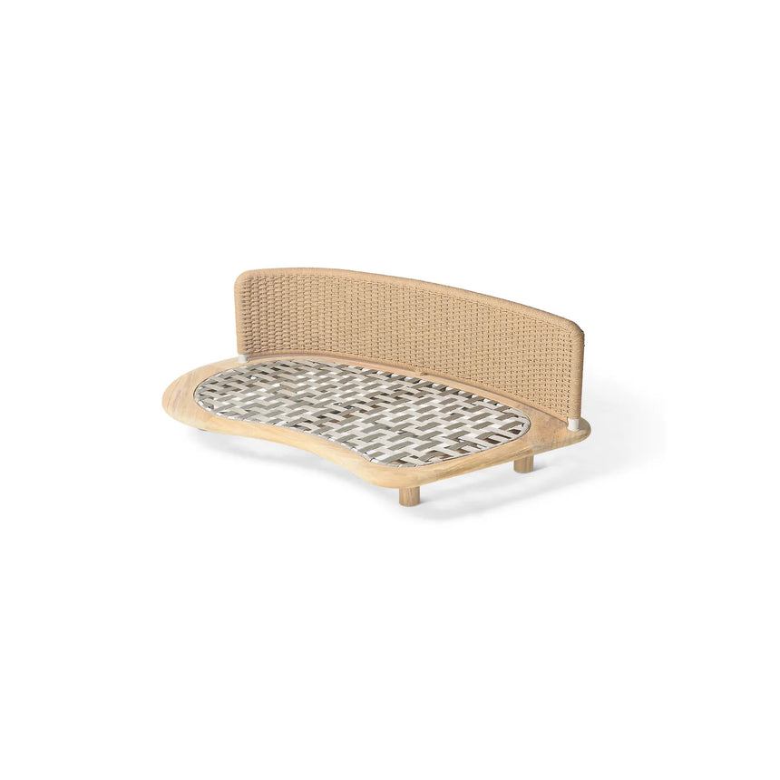 Garten Sofa Orosei, Rechte Seite, aus Naturteak und Seil in Natur, 115×187×63 cm - ZEN ZONE Furniture