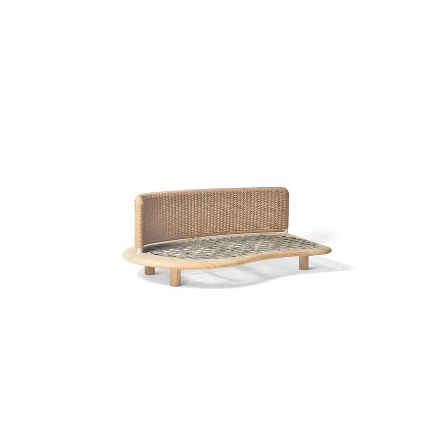 Garten Sofa Orosei, Rechte Seite, aus Naturteak und Seil in Natur, 115×187×63 cm - ZEN ZONE Furniture