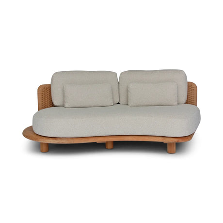 Garten Sofa Orosei, Rechte Seite, aus Naturteak und Seil in Natur, 115×187×63 cm - ZEN ZONE Furniture