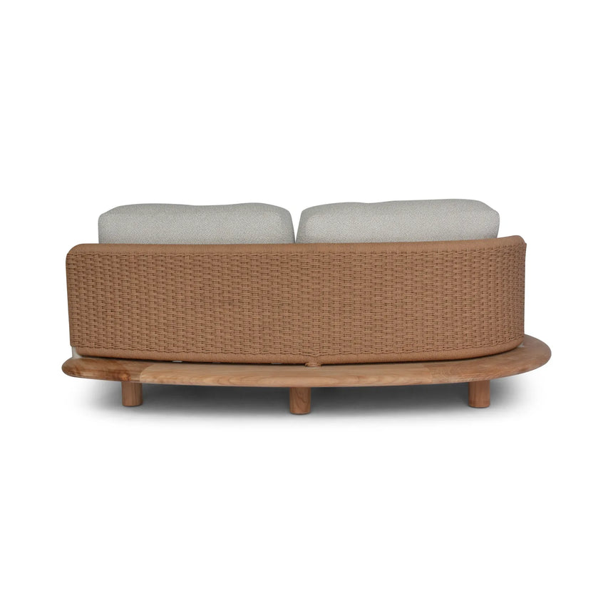Garten Sofa Orosei, Rechte Seite, aus Naturteak und Seil in Natur, 115×187×63 cm - ZEN ZONE Furniture