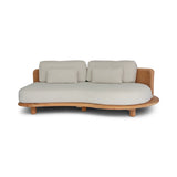 Garten Sofa Orosei, Linke Seite, aus Naturteak und Seil in Natur, 203×119×63 cm - ZEN ZONE Furniture