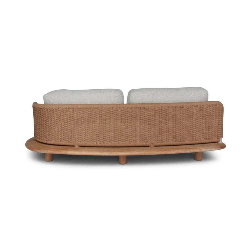 Garten Sofa Orosei, Linke Seite, aus Naturteak und Seil in Natur, 203×119×63 cm - ZEN ZONE Furniture