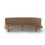 Garten Sofa Orosei, Linke Seite, aus Naturteak und Seil in Natur, 203×119×63 cm - ZEN ZONE Furniture