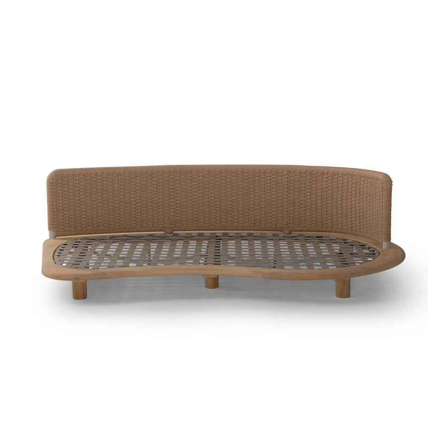 Garten Sofa Orosei, Linke Seite, aus Naturteak und Seil in Natur, 203×119×63 cm - ZEN ZONE Furniture