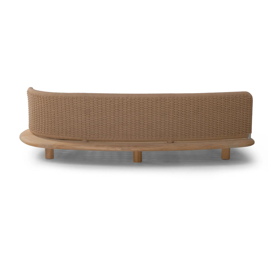 Garten Sofa Orosei, Linke Seite, aus Naturteak und Seil in Natur, 203×119×63 cm - ZEN ZONE Furniture
