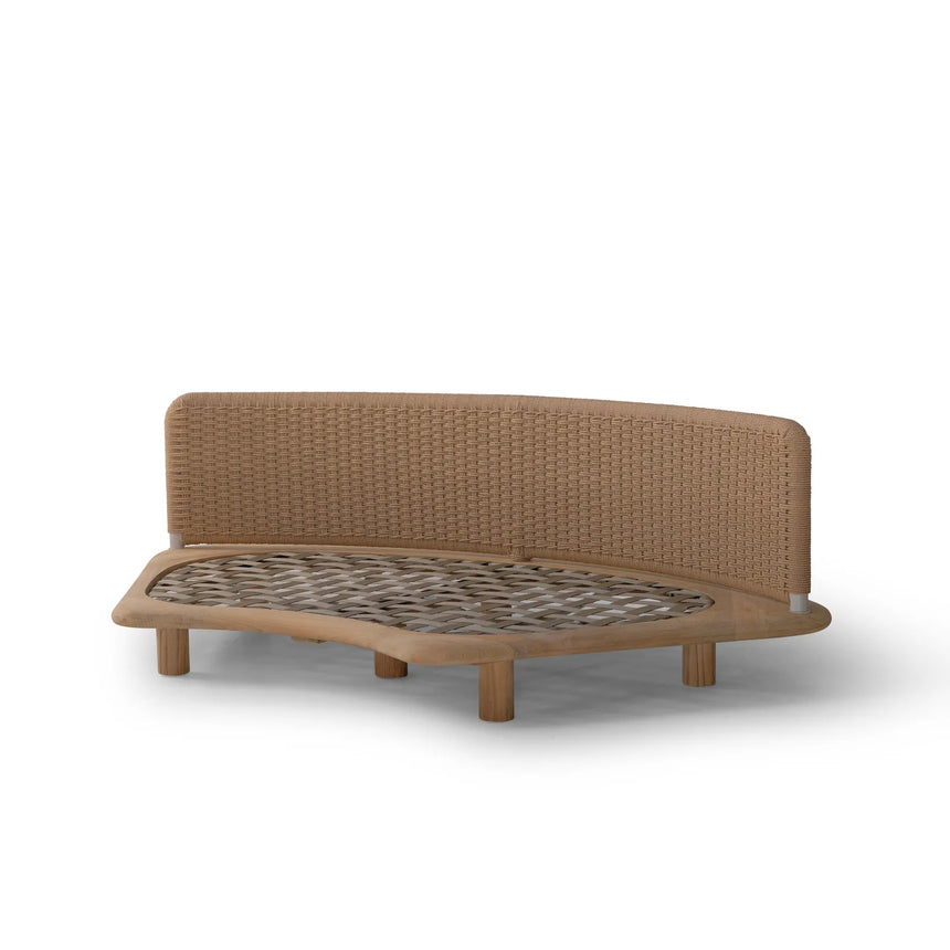Garten Sofa Orosei, Mittelstück, aus Naturteak und Seil in Natur, 218×126×63 cm - ZEN ZONE Furniture