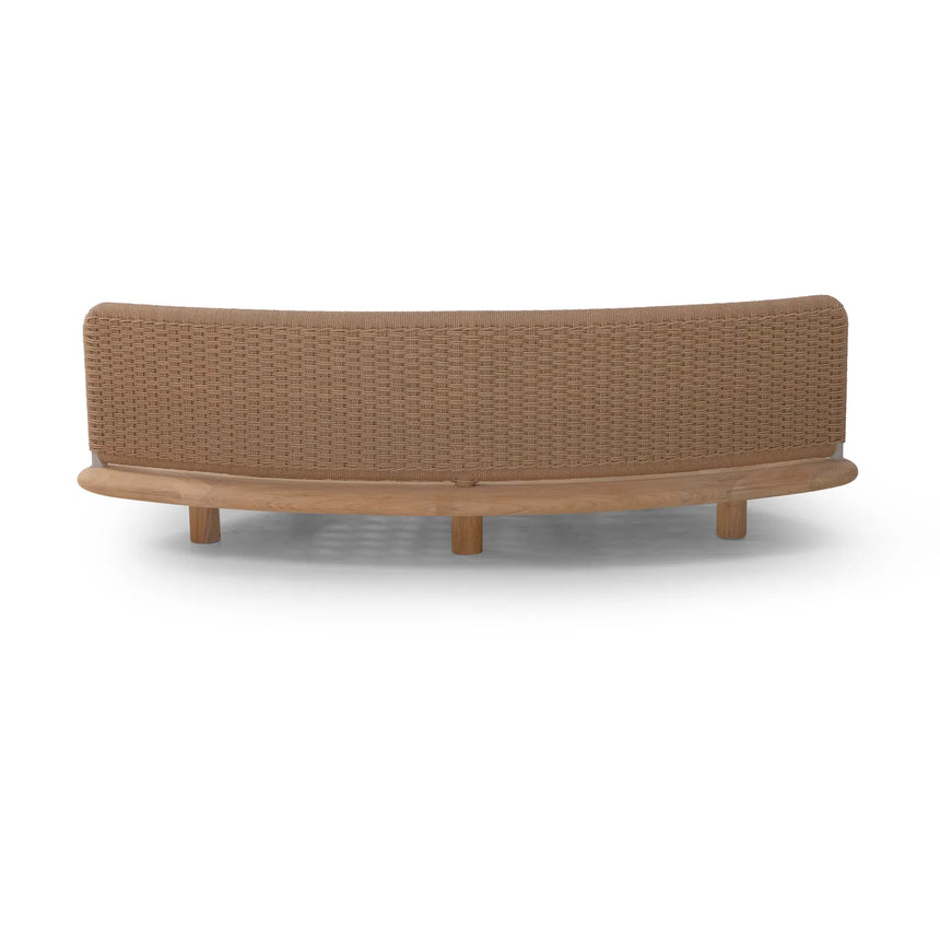 Garten Sofa Orosei, Mittelstück, aus Naturteak und Seil in Natur, 218×126×63 cm - ZEN ZONE Furniture