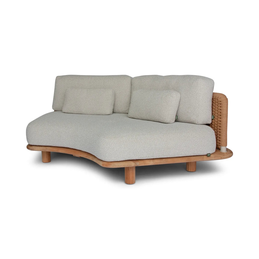 Garten Sofa Orosei, Mittelstück, aus Naturteak und Seil in Natur, 218×126×63 cm - ZEN ZONE Furniture