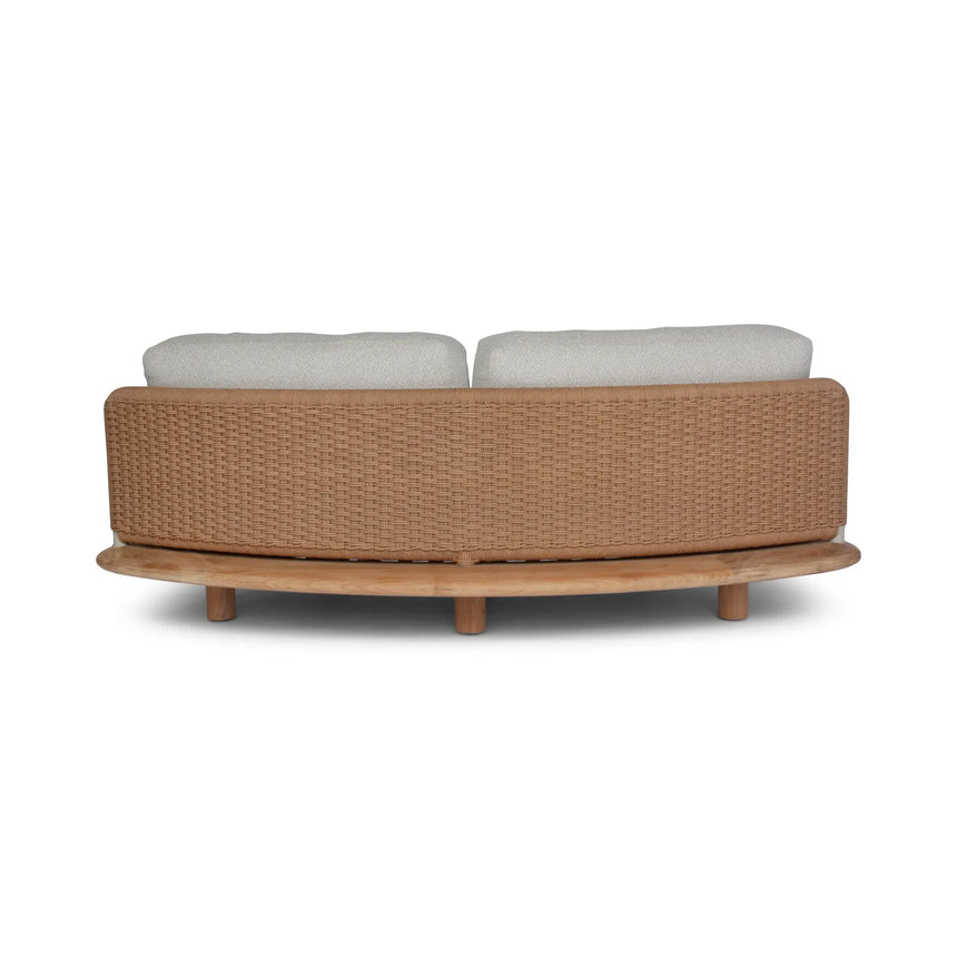 Garten Sofa Orosei, Mittelstück, aus Naturteak und Seil in Natur, 218×126×63 cm - ZEN ZONE Furniture
