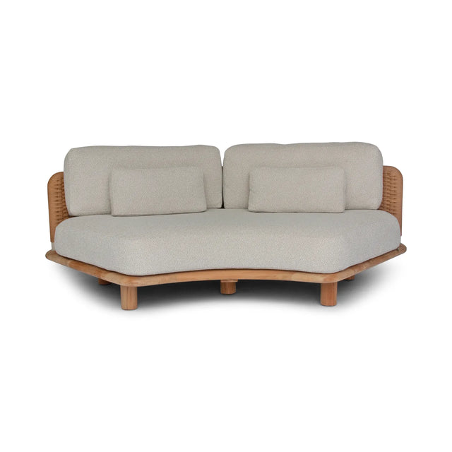 Garten Sofa Orosei, Mittelstück, aus Naturteak und Seil in Natur, 218×126×63 cm - ZEN ZONE Furniture