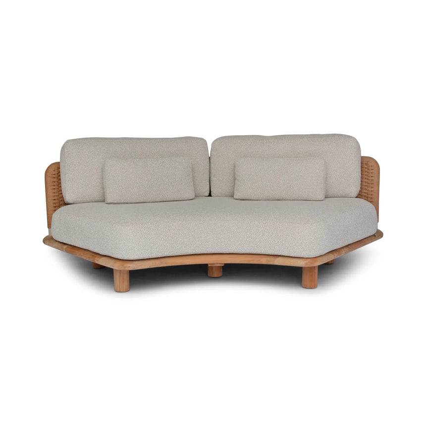 Garten Sofa Orosei, Mittelstück, aus Naturteak und Seil in Natur, 218×126×63 cm - ZEN ZONE Furniture
