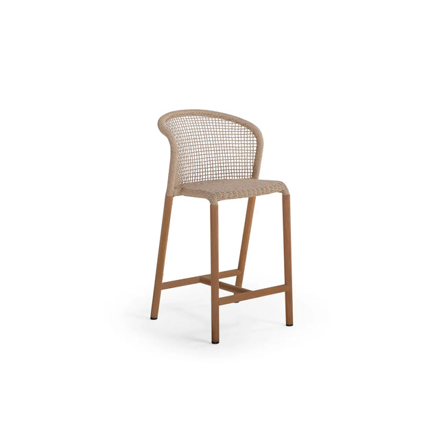 Garten Barhocker Barletta, Geflecht in Beige, 56.5×51.5×96.5 cm - ZEN ZONE Furniture