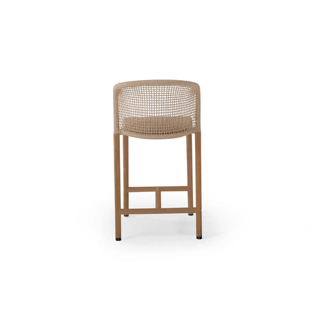 Garten Barhocker Barletta, Geflecht in Beige, 56.5×51.5×96.5 cm - ZEN ZONE Furniture