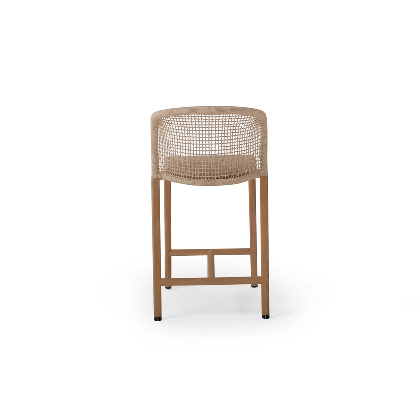 Garten Barhocker Barletta, Geflecht in Beige, 56.5×51.5×96.5 cm - ZEN ZONE Furniture