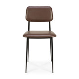 DC Esszimmerstuhl - schokoladenbraunes Leder - 43 x 48 x 82 cm - ZEN ZONE