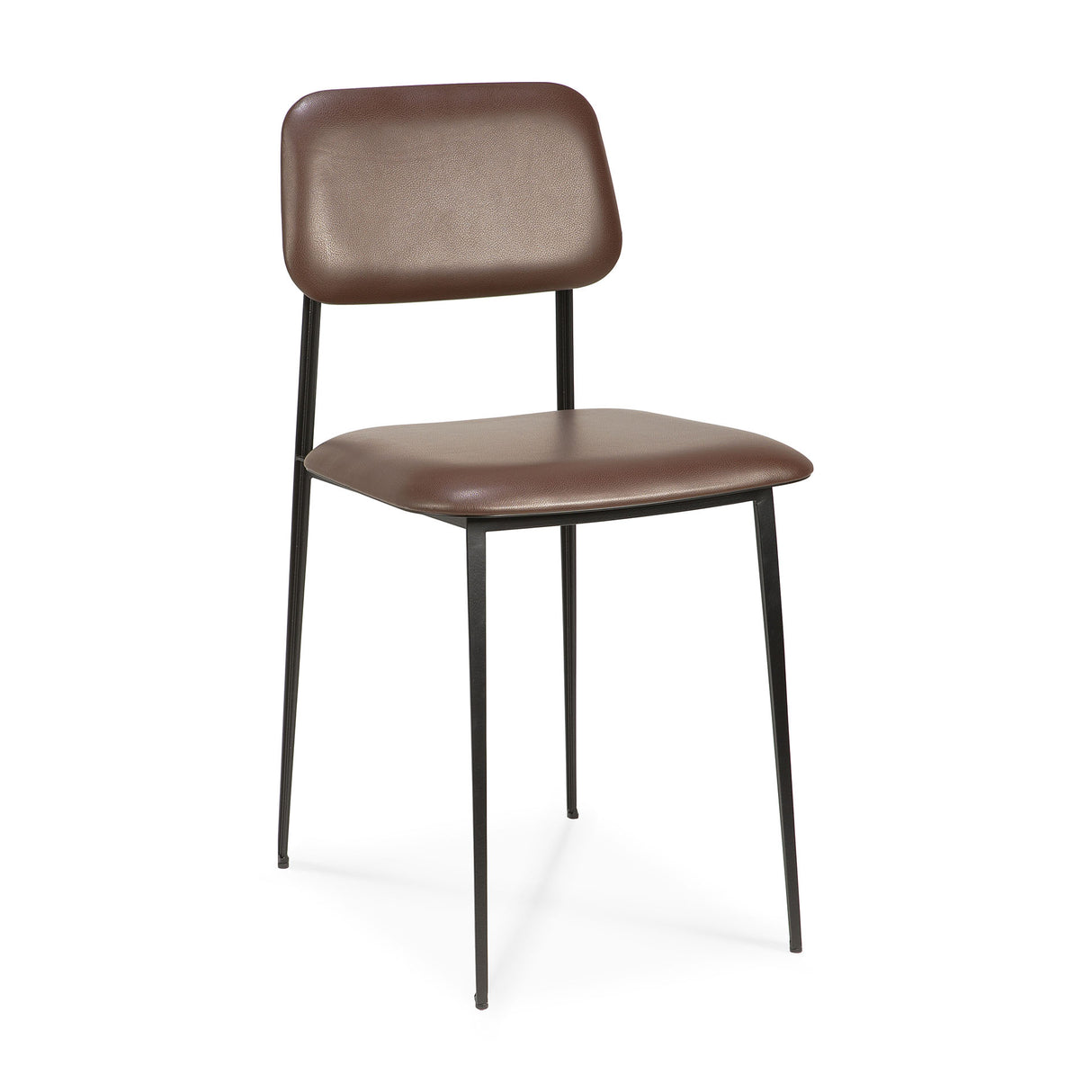 DC Esszimmerstuhl - schokoladenbraunes Leder - 43 x 48 x 82 cm - ZEN ZONE