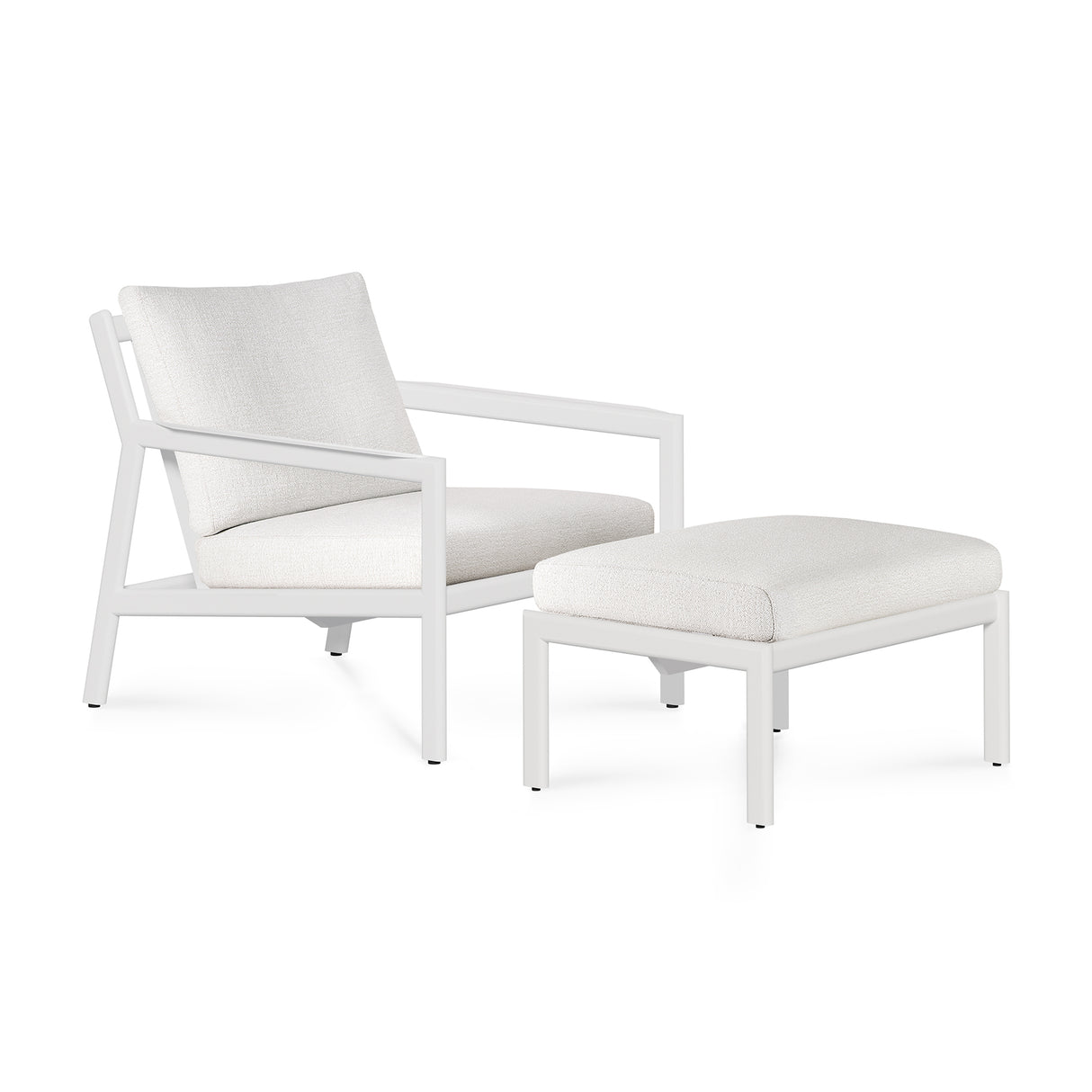 Jack Garten-Loungestuhl - Aluminium - weiß - Off White Stoff - 74 x 89 x 74 cm - ZEN ZONE