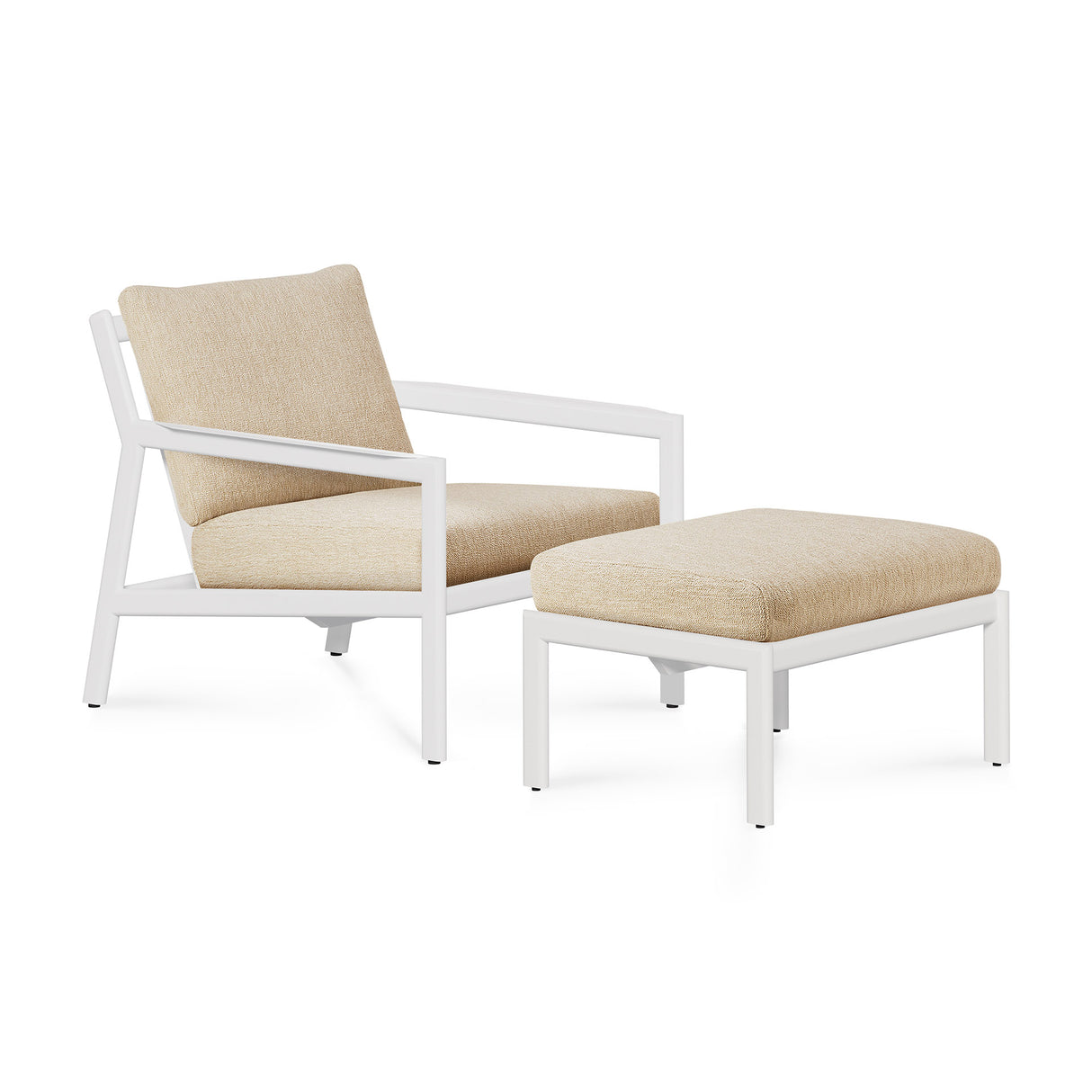 Jack Garten-Loungestuhl - Aluminium - weiß - Naturstoff - 74 x 89 x 74 cm - ZEN ZONE