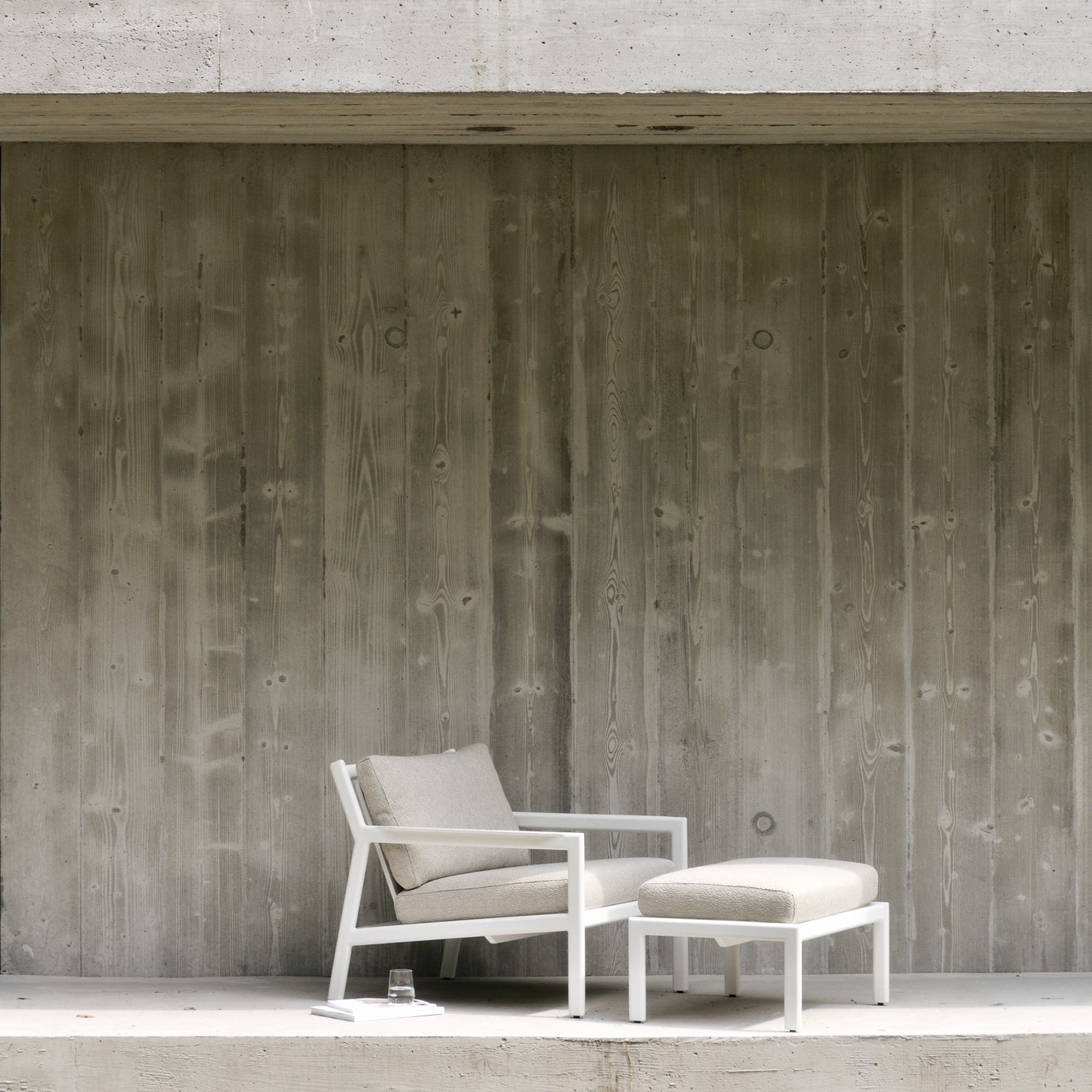 Jack Garten-Loungestuhl - Aluminium - weiß - Off White Stoff - 74 x 89 x 74 cm - ZEN ZONE