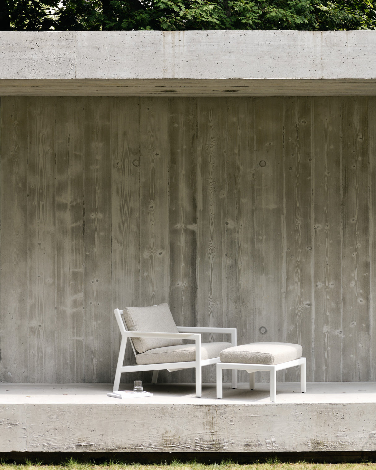 Jack Garten-Loungestuhl - Aluminium - weiß - Off White Stoff - 74 x 89 x 74 cm - ZEN ZONE